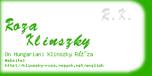 roza klinszky business card